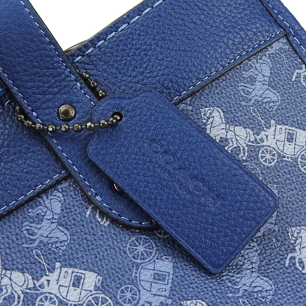 COACH Handbag 89143 Leather, PVC blue Hose & carriage Women Used Authentic