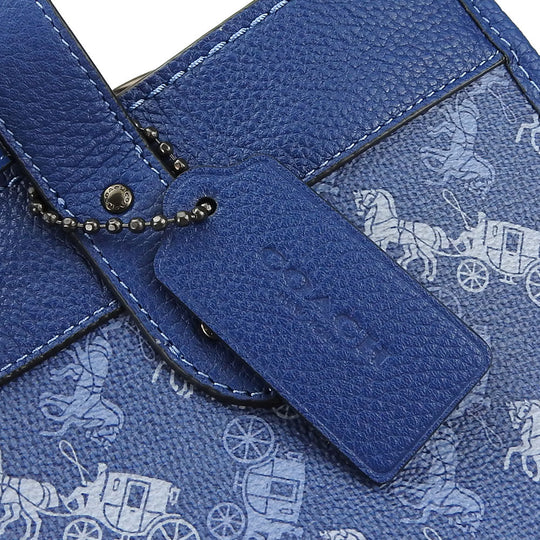 COACH Handbag 89143 Leather, PVC blue Hose & carriage Women Used Authentic