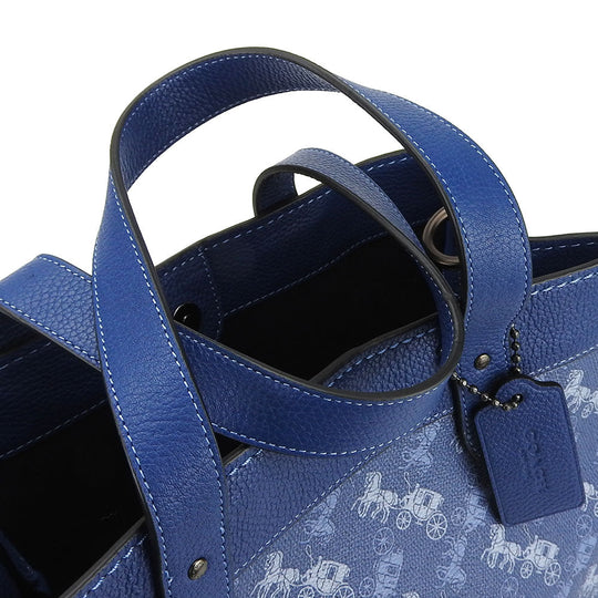 COACH Handbag 89143 Leather, PVC blue Hose & carriage Women Used Authentic