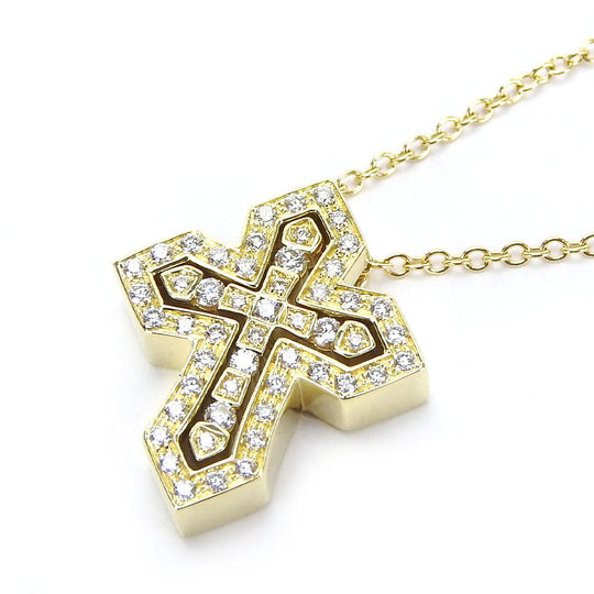 Damiani Necklace K18 Yellow Gold, Diamond Yellow Gold crown Belle epoch Women Used Authentic