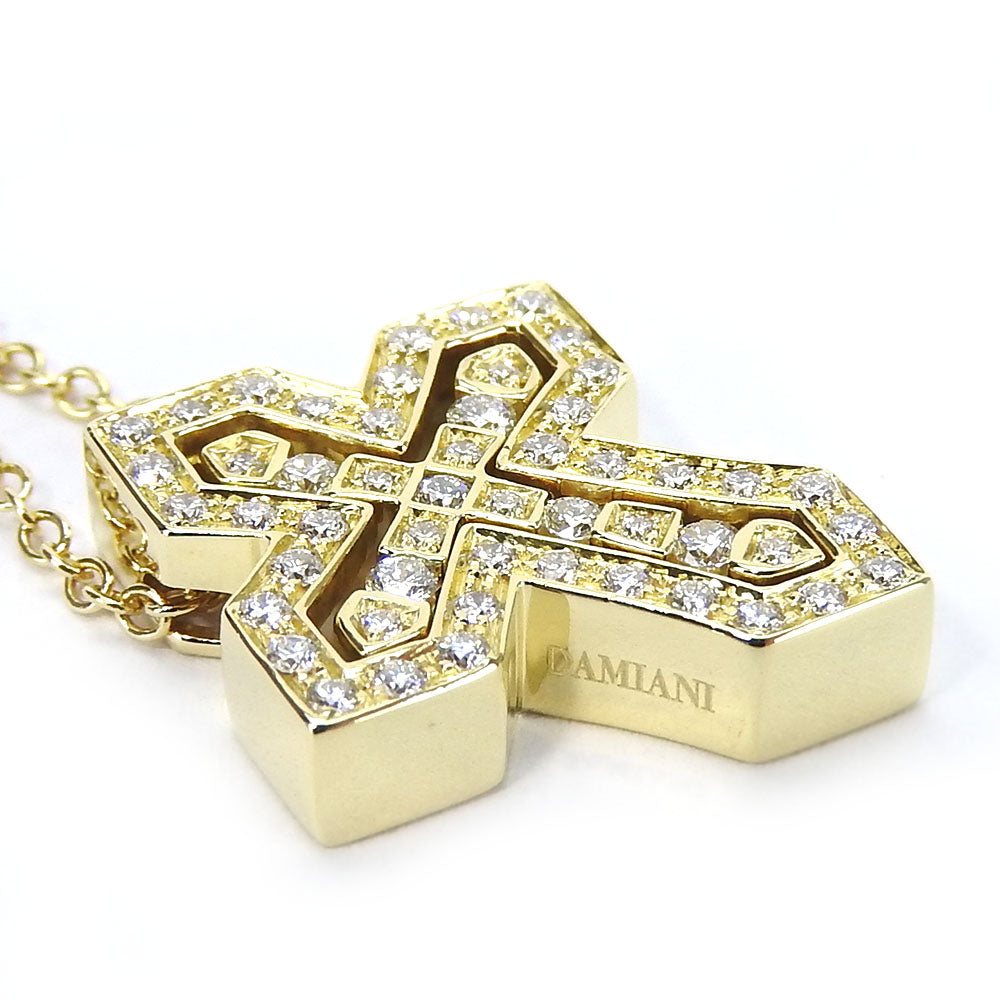 Damiani Necklace K18 Yellow Gold, Diamond Yellow Gold crown Belle epoch Women Used Authentic