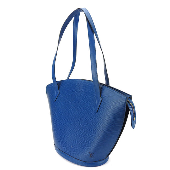 LOUIS VUITTON Tote Bag M52265 Epi Leather blue Sun jack shopping Women Used Authentic