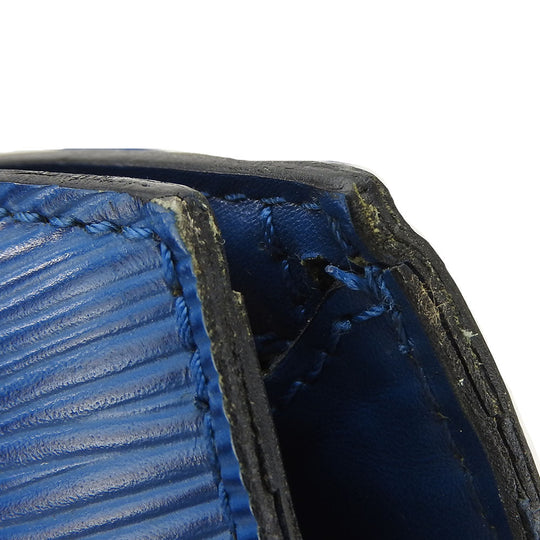 LOUIS VUITTON Tote Bag M52265 Epi Leather blue Sun jack shopping Women Used Authentic