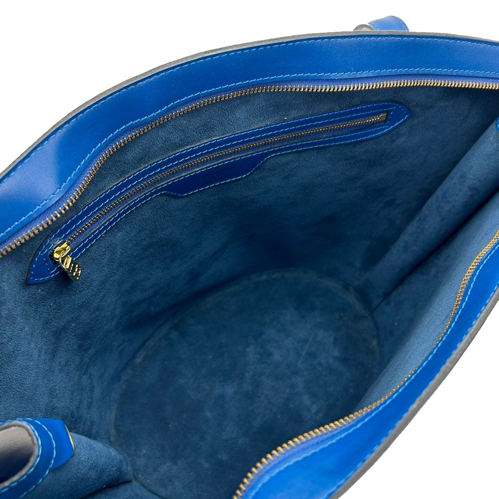 LOUIS VUITTON Tote Bag M52265 Epi Leather blue Sun jack shopping Women Used Authentic