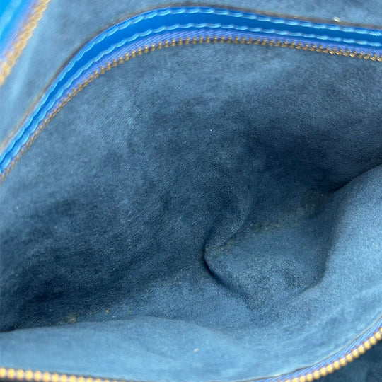 LOUIS VUITTON Tote Bag M52265 Epi Leather blue Sun jack shopping Women Used Authentic