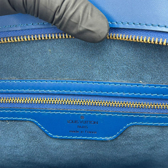 LOUIS VUITTON Tote Bag M52265 Epi Leather blue Sun jack shopping Women Used Authentic