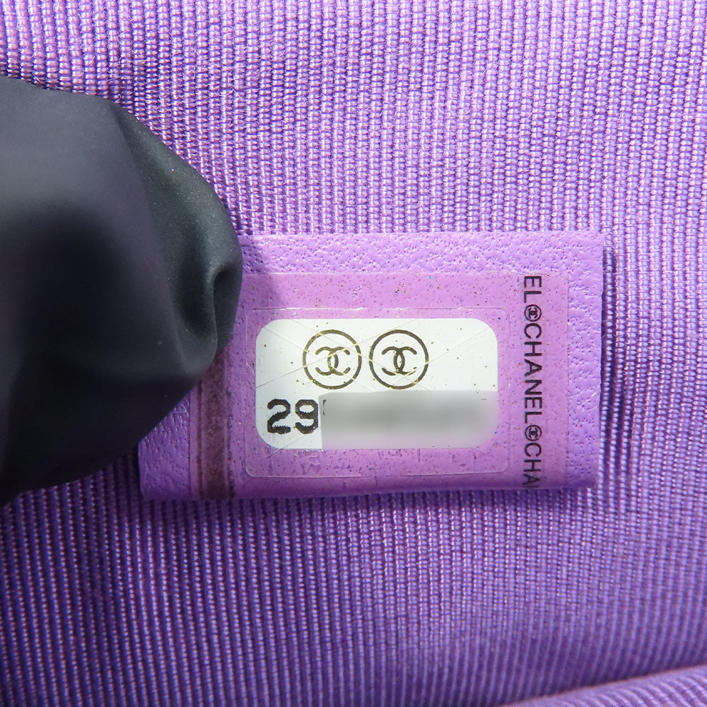 CHANEL Shoulder Bag lambskin purple Matrasse Women Used Authentic