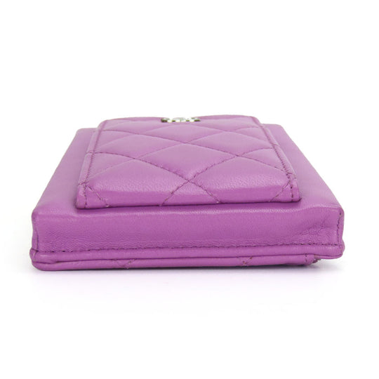 CHANEL Shoulder Bag lambskin purple Matrasse Women Used Authentic