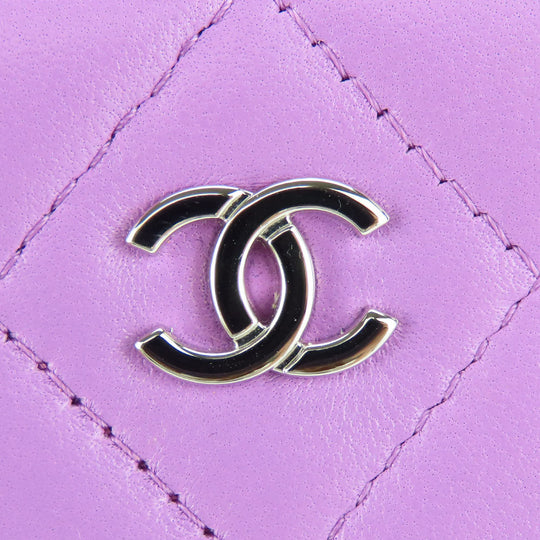 CHANEL Shoulder Bag lambskin purple Matrasse Women Used Authentic