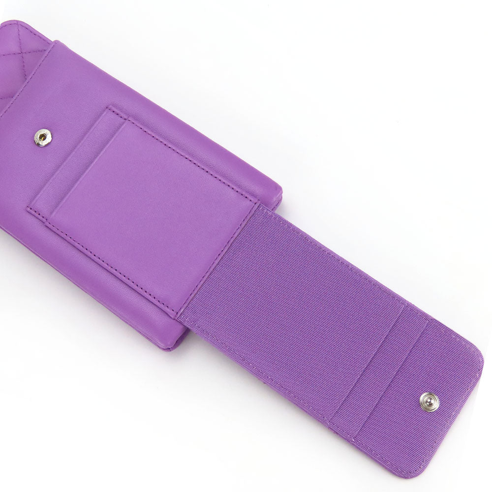 CHANEL Shoulder Bag lambskin purple Matrasse Women Used Authentic