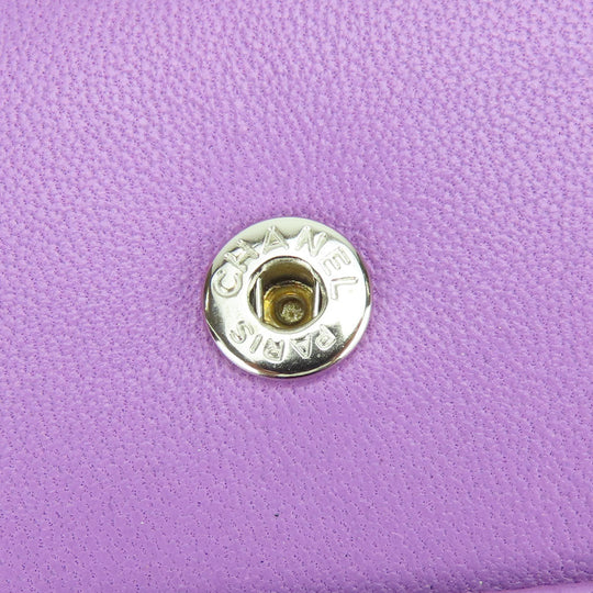 CHANEL Shoulder Bag lambskin purple Matrasse Women Used Authentic