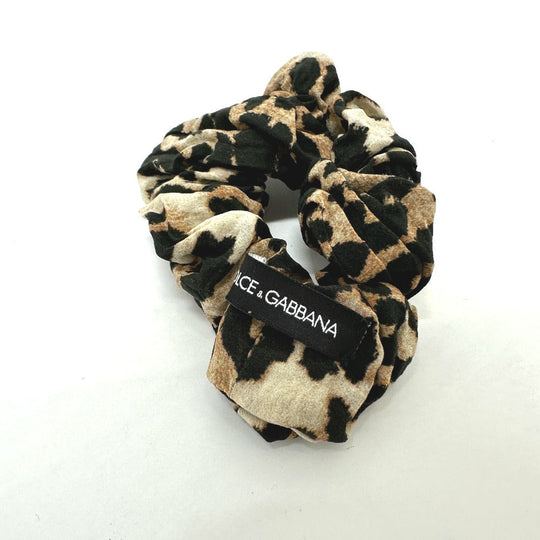 DOLCE&GABBANA hair accessory Nylon Brown Leopard Women Used Authentic