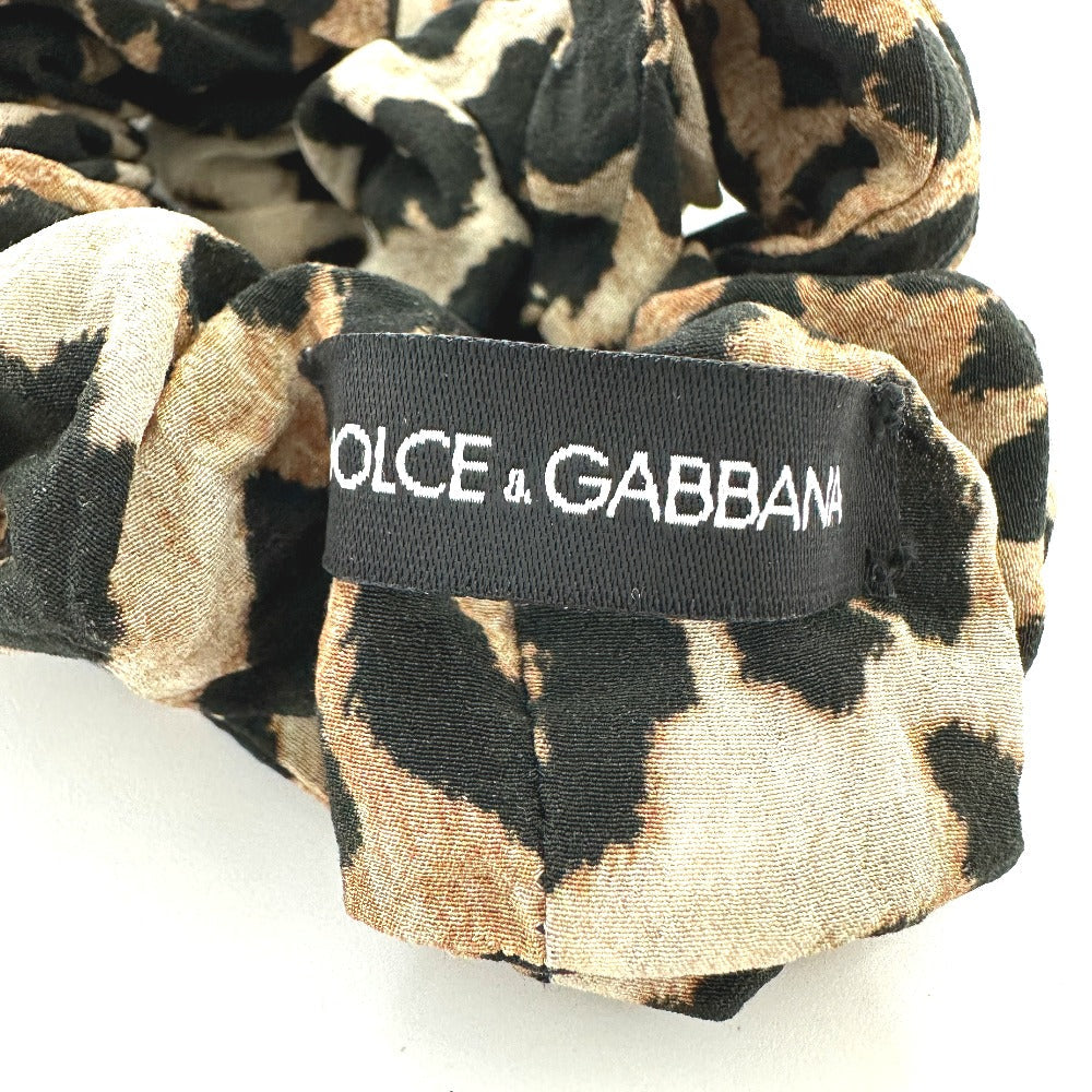 DOLCE&GABBANA hair accessory Nylon Brown Leopard Women Used Authentic