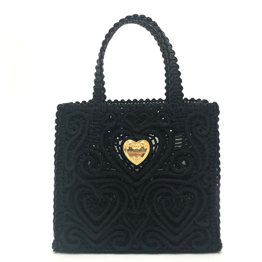 DOLCE&GABBANA Handbag cotton black Heart plate