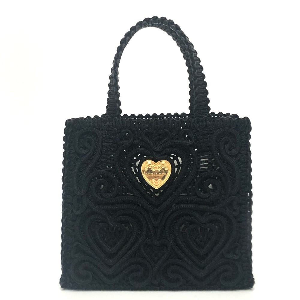 DOLCE&GABBANA Handbag cotton black Heart plate