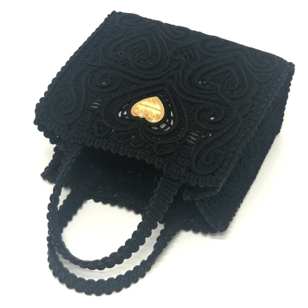 DOLCE&GABBANA Handbag cotton black Heart plate