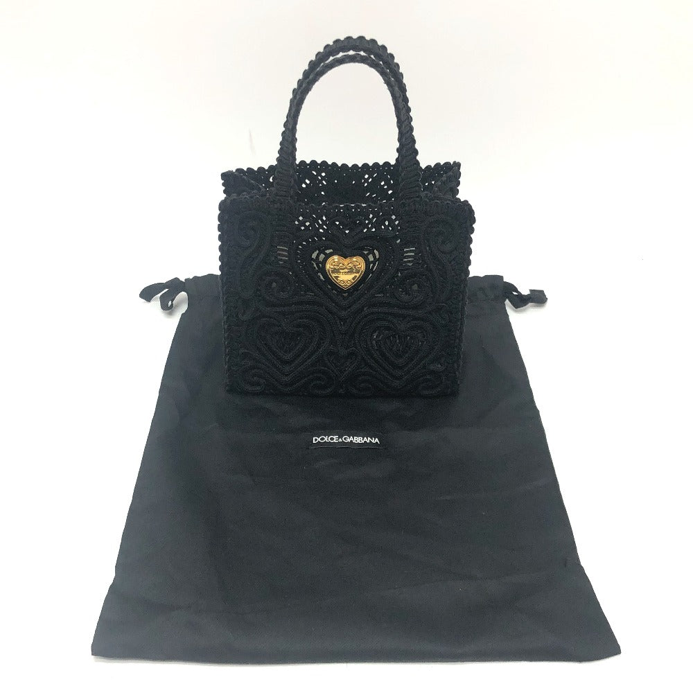 DOLCE&GABBANA Handbag cotton black Heart plate
