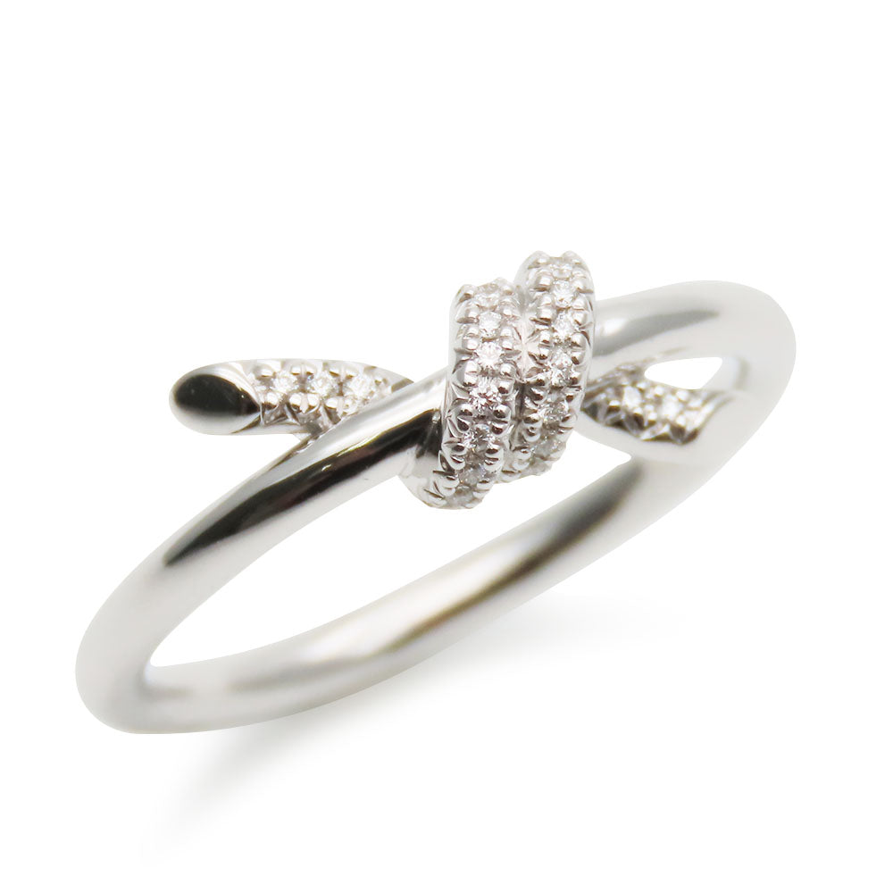 TIFFANY&Co. Ring Diamond, 18K White Gold White gold knot Women Used Authentic