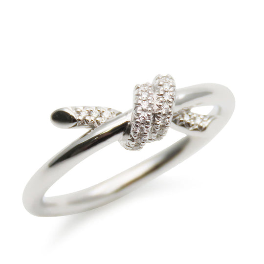 TIFFANY&Co. Ring Diamond, 18K White Gold White gold knot Women Used Authentic