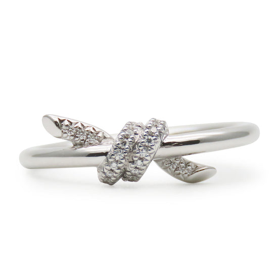TIFFANY&Co. Ring Diamond, 18K White Gold White gold knot Women Used Authentic