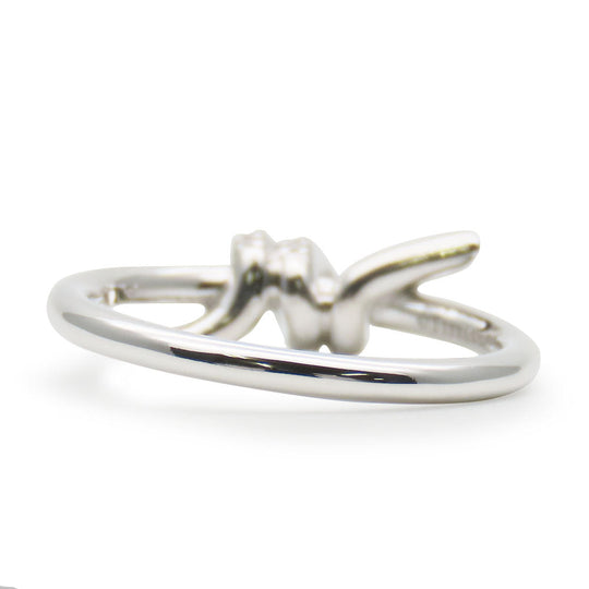 TIFFANY&Co. Ring Diamond, 18K White Gold White gold knot Women Used Authentic