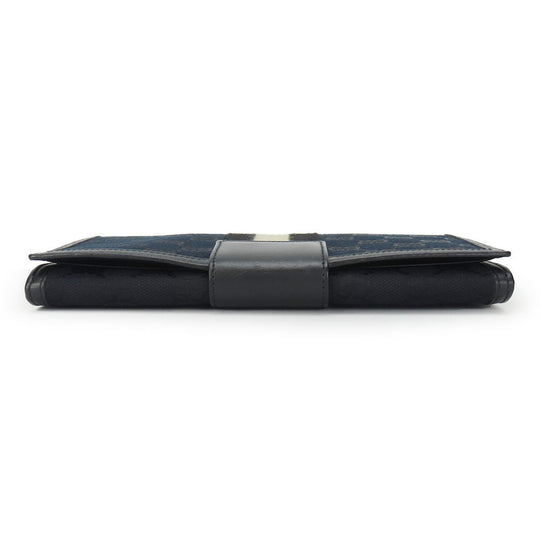 GUCCI Long Wallet Purse 035.0416.2180 GG canvas black Web line unisex(Unisex) Used Authentic