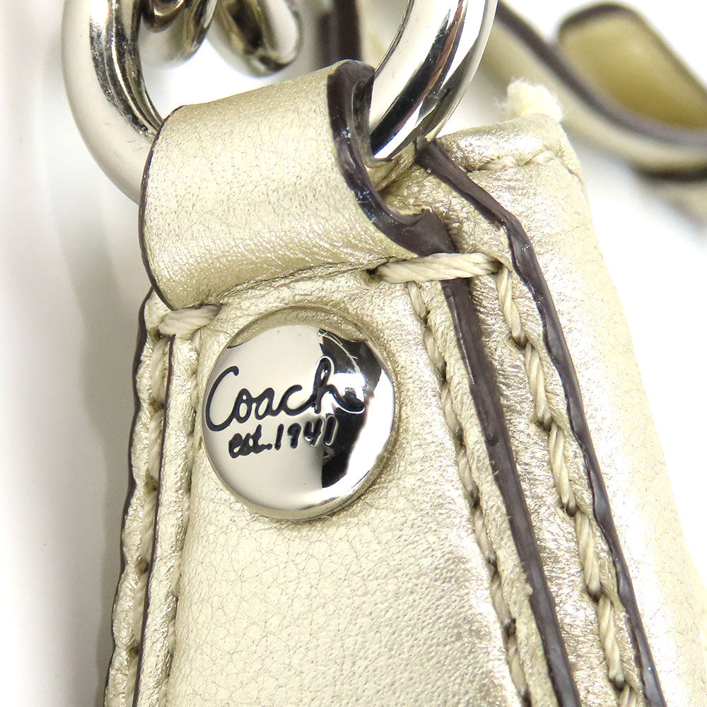 COACH Shoulder Bag 14771 leather gold Christine Women Used Authentic