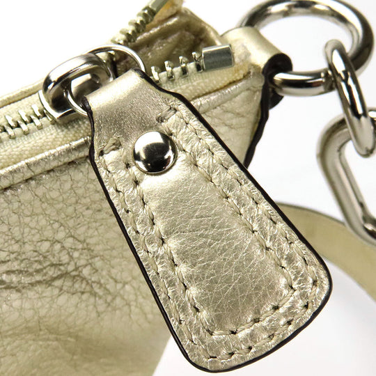 COACH Shoulder Bag 14771 leather gold Christine Women Used Authentic