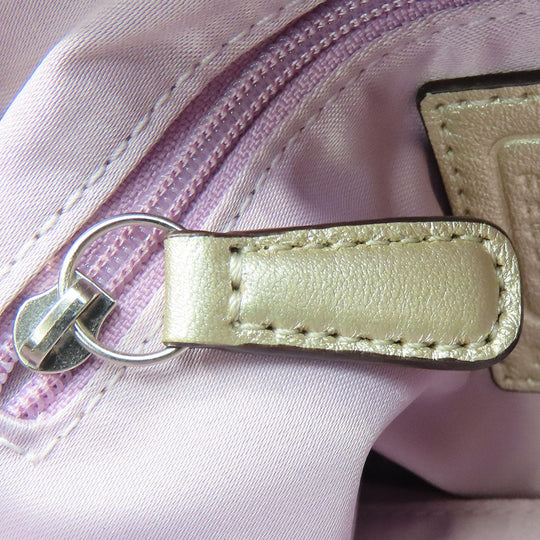 COACH Shoulder Bag 14771 leather gold Christine Women Used Authentic