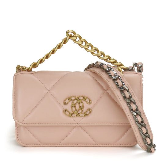 CHANEL Shoulder Bag AP3067 lambskin pink chanel 19