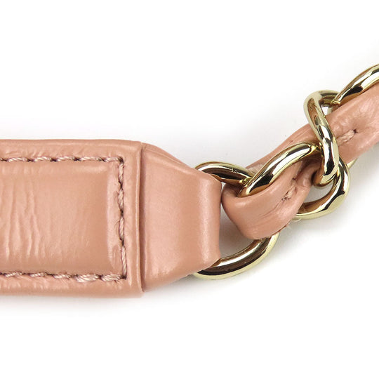 CHANEL Shoulder Bag leather pink Matrasse Women Used Authentic