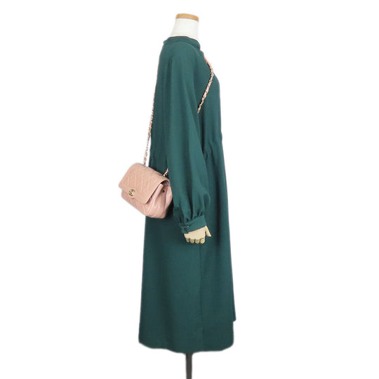 CHANEL Shoulder Bag leather pink Matrasse Women Used Authentic