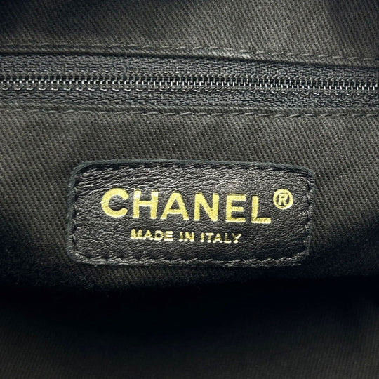 CHANEL Shoulder Bag leather black Matelasse stitch Women Used Authentic