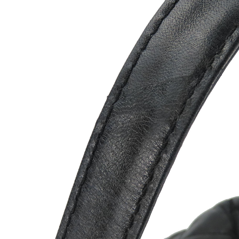 CHANEL Shoulder Bag leather black Matelasse stitch Women Used Authentic