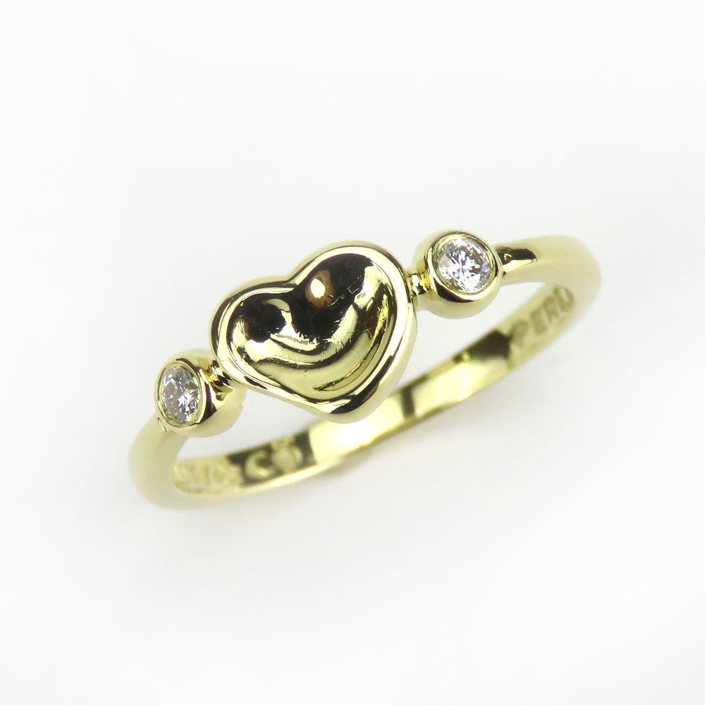 TIFFANY&Co. Ring K18 Yellow Gold, Diamond Yellow Gold Full heart Women Used Authentic