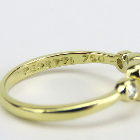 TIFFANY&Co. Ring K18 Yellow Gold, Diamond Yellow Gold Full heart Women Used Authentic