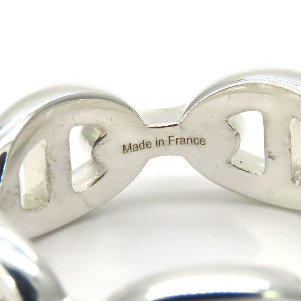 HERMES Ring Silver925 Silver Anchene Chene Dunkle Women Used Authentic