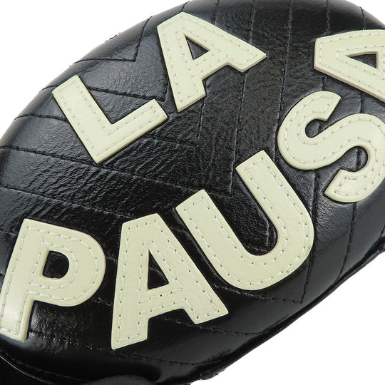 CHANEL Shoulder Bag leather black La Pauza Women Used Authentic