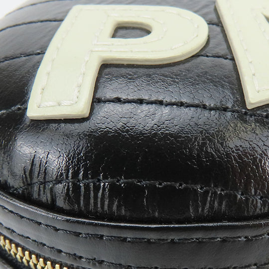 CHANEL Shoulder Bag leather black La Pauza Women Used Authentic