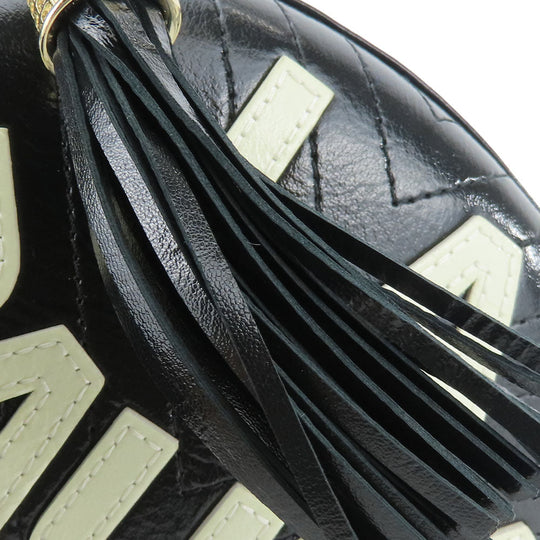 CHANEL Shoulder Bag leather black La Pauza Women Used Authentic