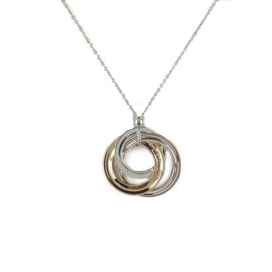 TIFFANY&Co. Necklace Silver925, Rubedo Metal Silver 1837 Interlocking circle Women Used Authentic