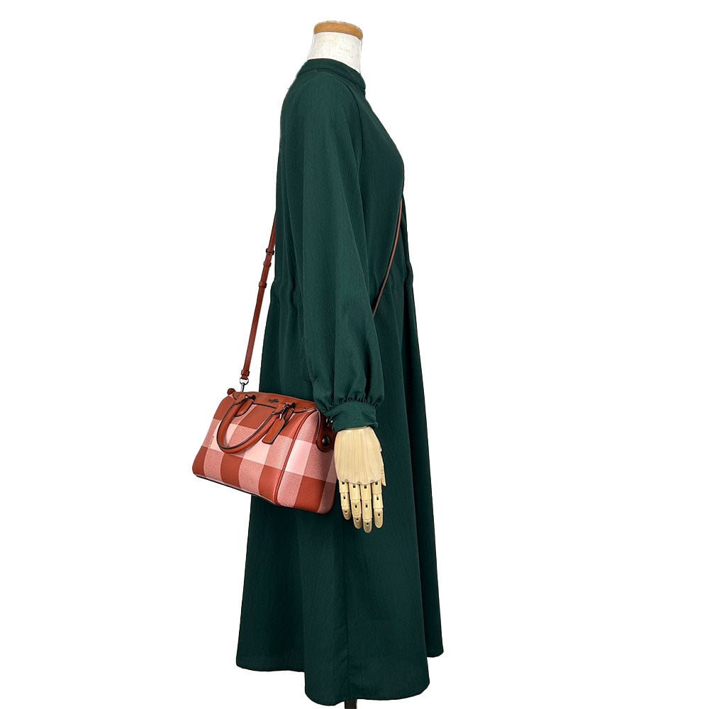 COACH Handbag F26146 leather pink Mini Boston Women Used Authentic