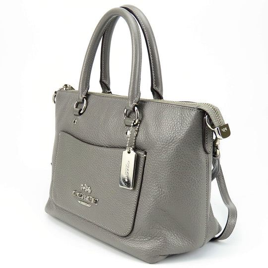COACH Handbag F31466 leather gray Women Used Authentic