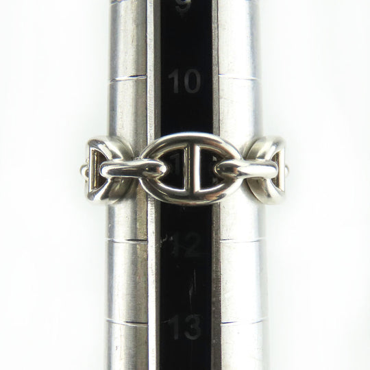 HERMES Ring H109507B Silver925 Silver Anchene Chene Dunkle Women Used Authentic