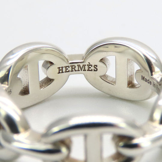 HERMES Ring H109507B Silver925 Silver Anchene Chene Dunkle Women Used Authentic