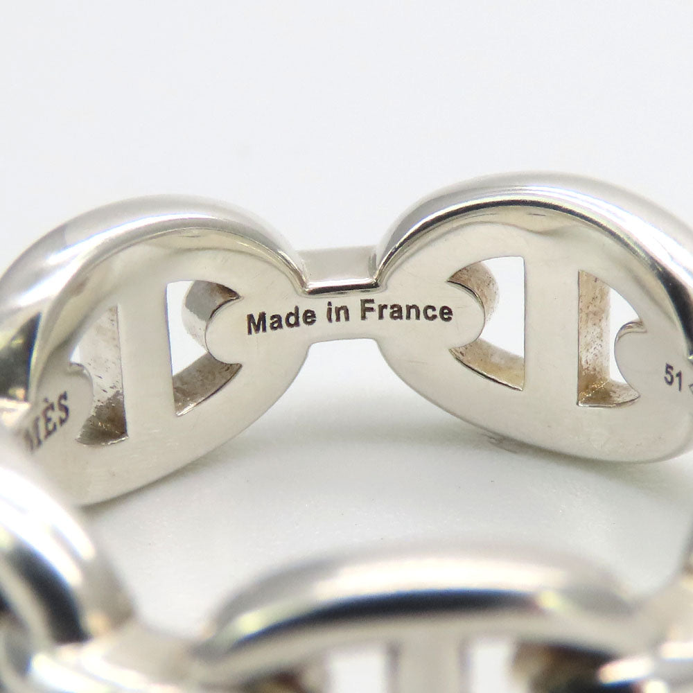 HERMES Ring H109507B Silver925 Silver Anchene Chene Dunkle Women Used Authentic