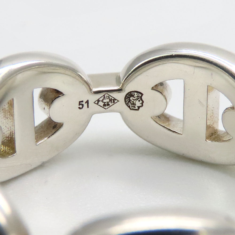 HERMES Ring H109507B Silver925 Silver Anchene Chene Dunkle Women Used Authentic