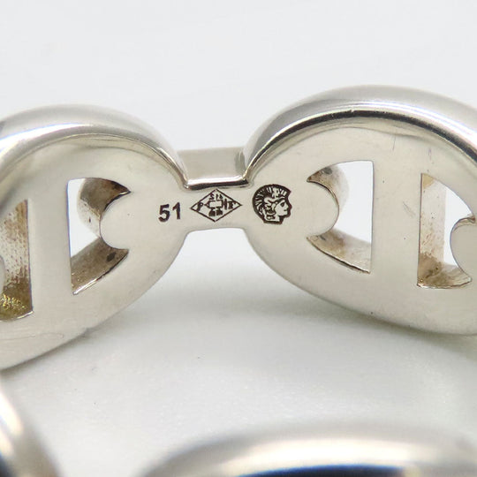 HERMES Ring H109507B Silver925 Silver Anchene Chene Dunkle Women Used Authentic