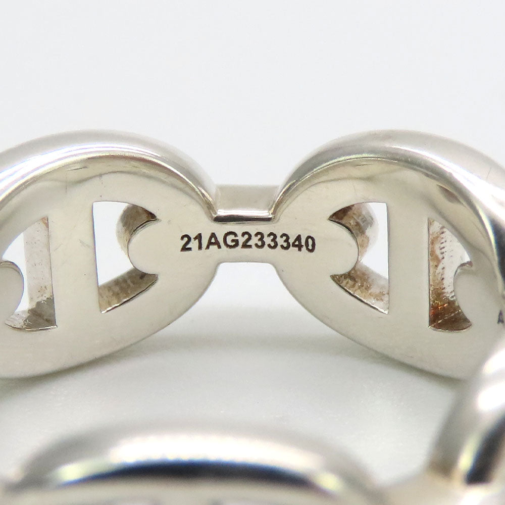 HERMES Ring H109507B Silver925 Silver Anchene Chene Dunkle Women Used Authentic