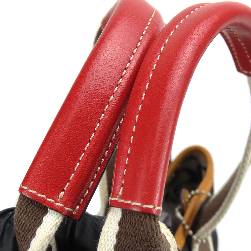 COACH Handbag 5078 Nylon, Leather Red, White Women Used Authentic